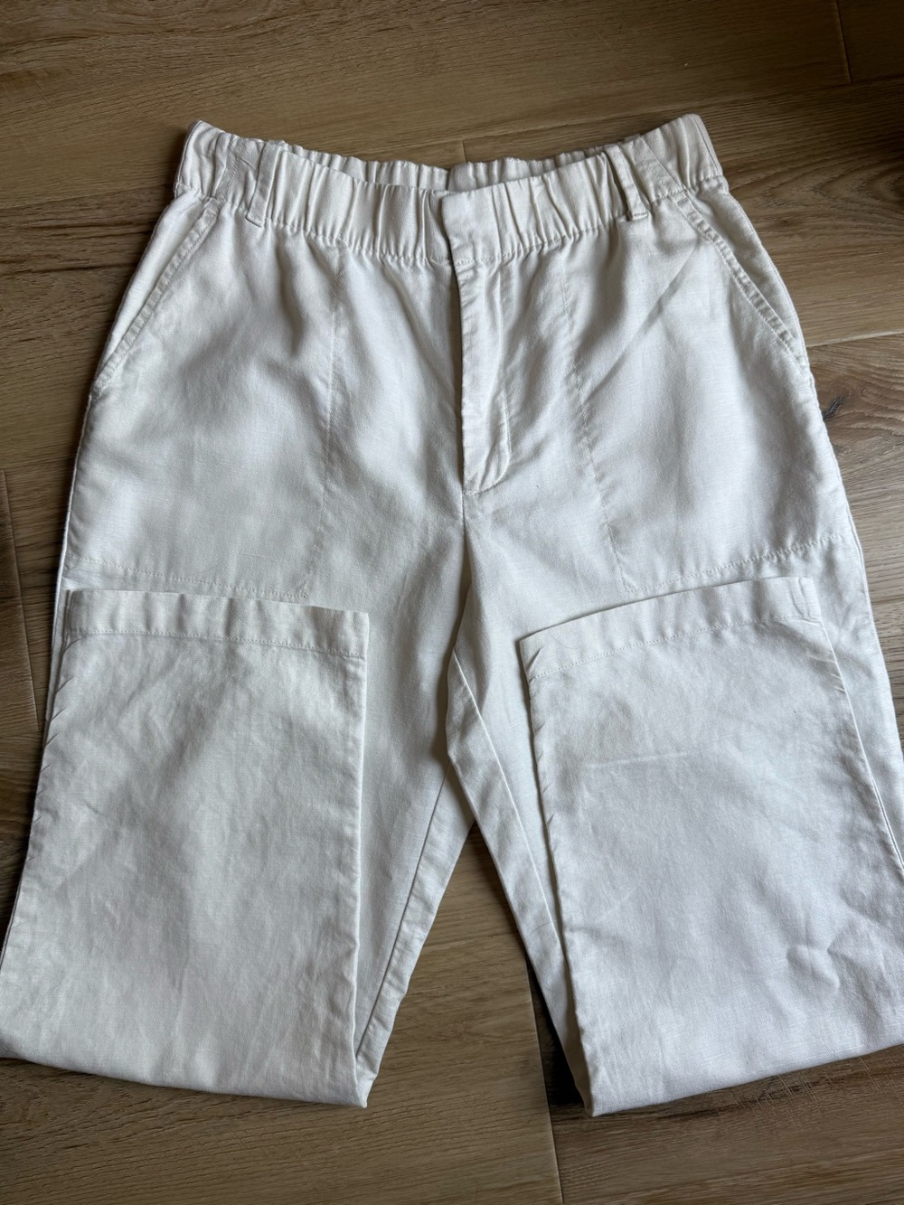 GAP Women's Cream Elastic-Waist Ankle Pants